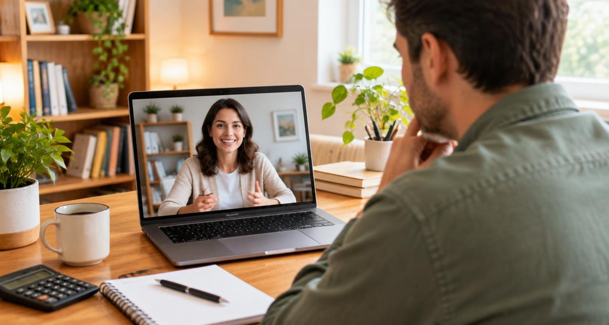 Virtual bookkeeping consultation on a laptop