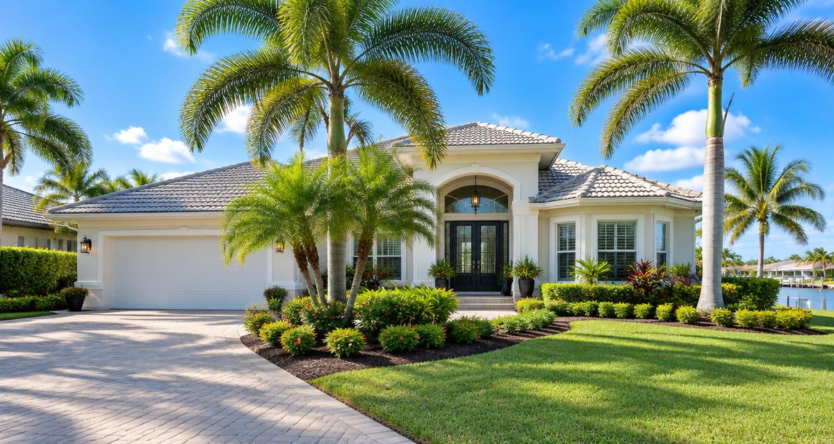 Southwest Florida home with palm trees
