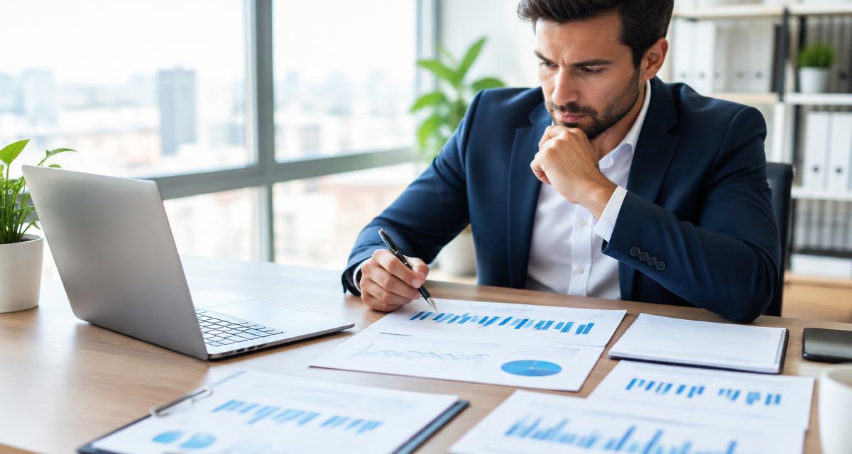 Business owner reviewing financial reports